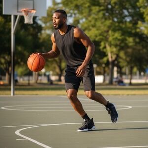 Hylete Mens Black Athletic Training Shorts Large Long Zipper Pockets Drawstring